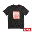 【EDWIN】男女裝 網路獨家↘標籤貼紙LOGO短袖T恤(黑色)