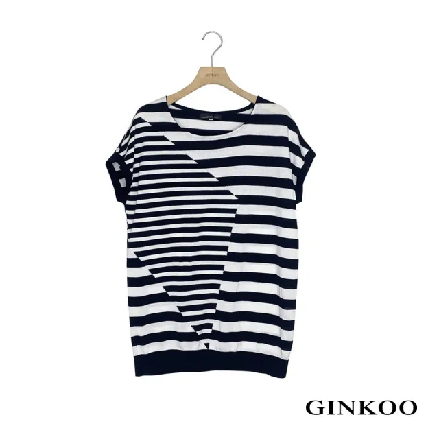 【GINKOO 俊克】大小線條針織上衣