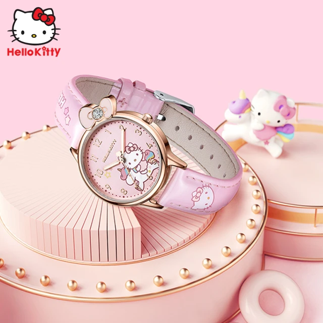 HELLO KITTY 凱蒂貓防水夜光石英錶 蝴蝶結造型手錶(兒童 學生 青少年)