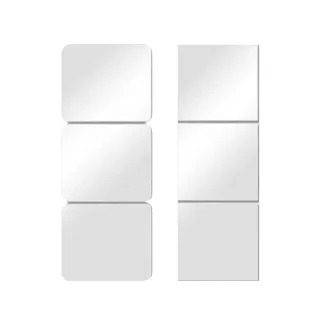 【Osun】三片裝壓克力安全鏡片全身鏡家居背景牆臥室浴室拼接裝飾鏡50x50cm(CE355)