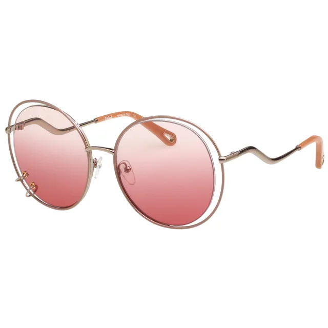 【Chloe’ 蔻依】造型太陽眼鏡 名人愛用款CE153S(裸色框配粉色片)