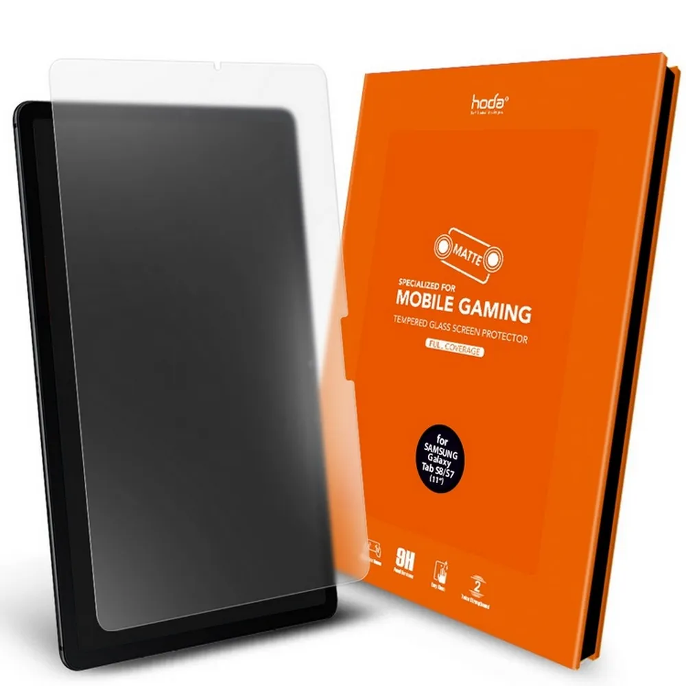 【hoda】Samsung Galaxy Tab S9/S8/S7 11 吋 手遊專用霧面磨砂防眩光滿版玻璃保護貼(共用款)