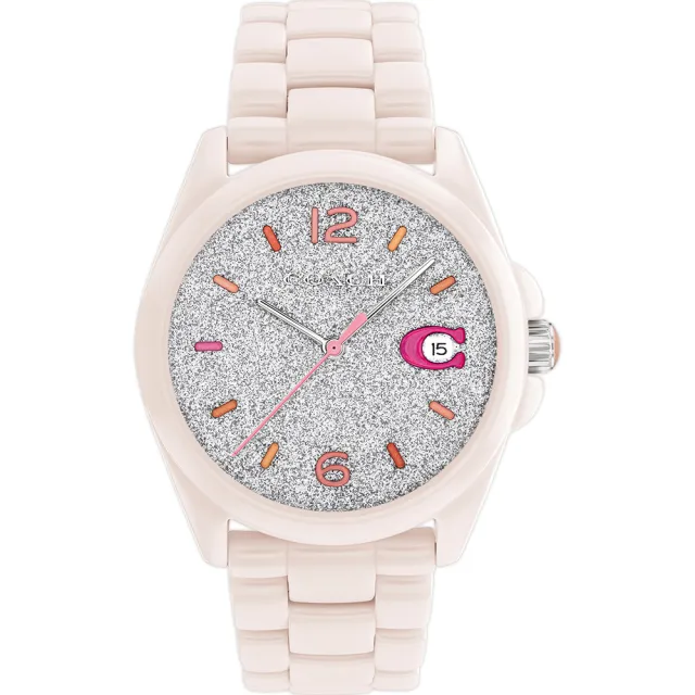 【COACH】特別版 C字Logo陶瓷日曆女錶-36mm 雙11 優惠(CO14503939)