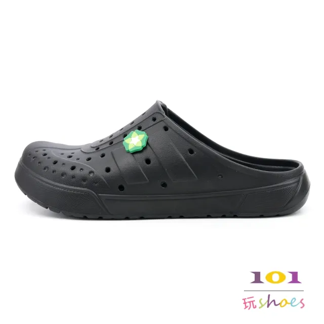 【101 玩Shoes】mit.大尺碼羽量極輕防水洞洞涼拖鞋(黑/白/粉.37-43碼)