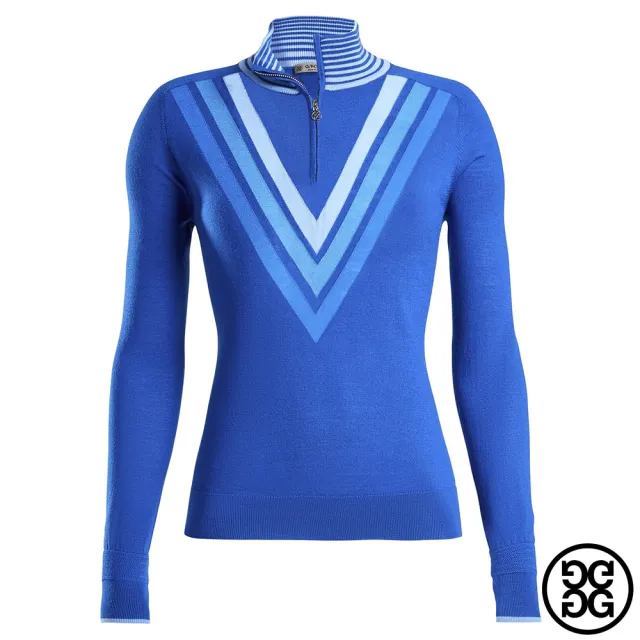 【G/FORE】GFORE TRIPLE V QUARTER 女 拉鍊毛衣(G4LF20S06-LAPIS)
