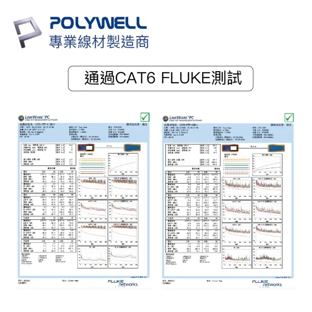 【POLYWELL】CAT6 乙太網路線 UTP 1Gbps/1000Mbps 30公分 [2入](適合ADSL/MOD/Giga網路交換器/無線路由器)