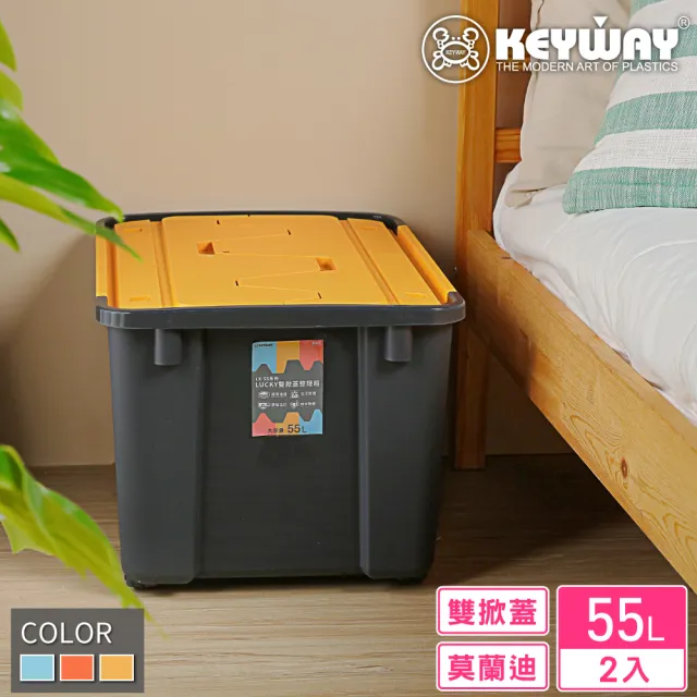 【KEYWAY 聯府】萊昂雙掀蓋整理箱55L-2入(收納箱 MIT台灣製造)