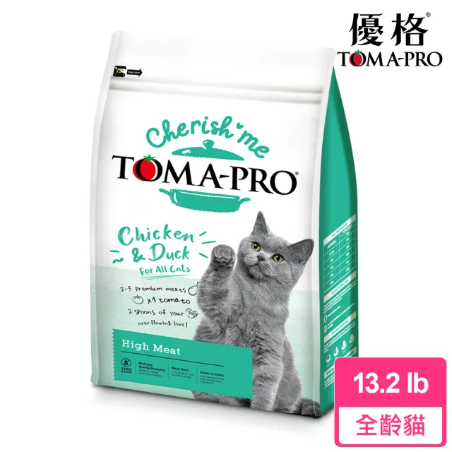 【TOMA-PRO 優格】親親系列-全齡貓 高肉量火鴨雞配方13.2lb(貓飼料 成貓 幼貓 老貓 乾糧)