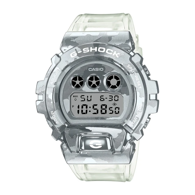 CASIO 卡西歐 G-SHOCK 金屬迷彩半透明手錶(白透_GM-6900SCM-1)