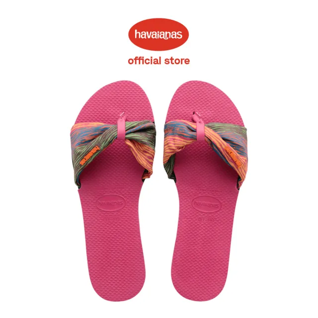 【havaianas 哈瓦仕】平底涼鞋 女鞋 拖鞋  巴西 You St Tropez 桃紅 4140714-8910W(哈瓦士)