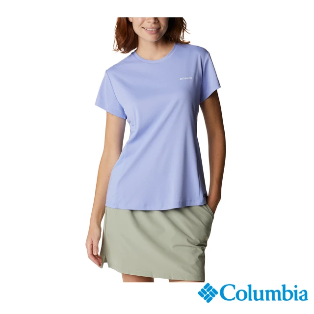 Columbia 哥倫比亞 女款- Omni-ShadeUPF50酷涼快排短袖上衣-藍紫(UAR29570UU / 2022年春夏商品)