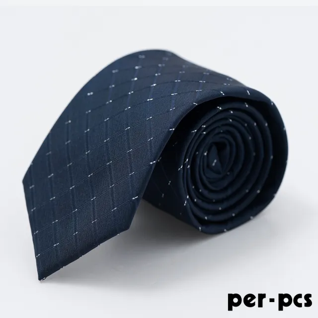 【per-pcs 派彼士】時尚風範雅痞領帶_深藍菱格(PW2001)