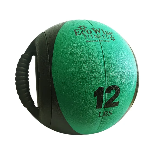 【美國EcoWise】15磅雙握藥球(藥球重力球握把藥球核心訓練球)
