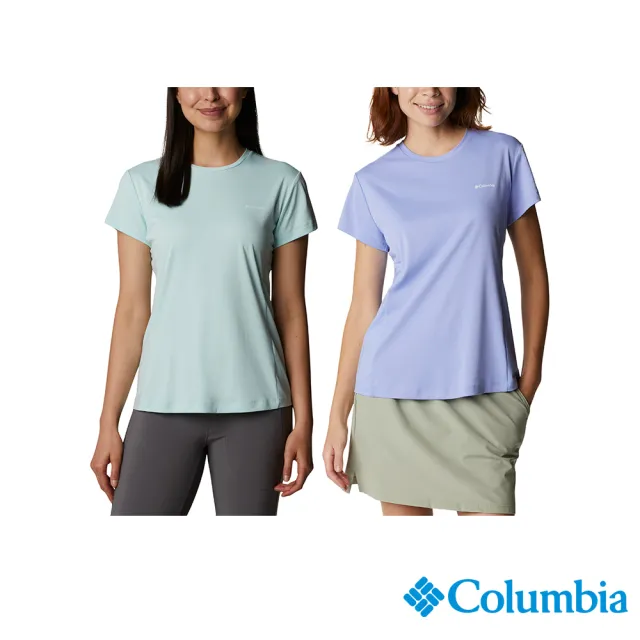 【Columbia 哥倫比亞 官方旗艦】女款- Omni-ShadeUPF50酷涼快排短袖上衣-白色(UAR29570WT / 2022年春夏商品