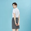 【MASTINA】小圓領素面正裝-女短袖襯衫 素面 藍 白(二色/魅力商品/版型適中)
