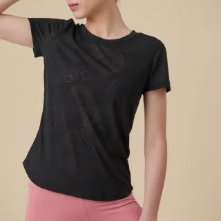 【YOGA FLOW】Burn Out T shirt - Black(運動上衣、瑜珈服、罩衫)