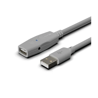 【POLYWELL】USB2.0 Type-A公對A母 主動式增益延長線 20M(適用於延伸USB週邊產品的使用範圍)