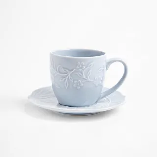 【HOLA】芙蘿拉杯盤組藍色-250ML