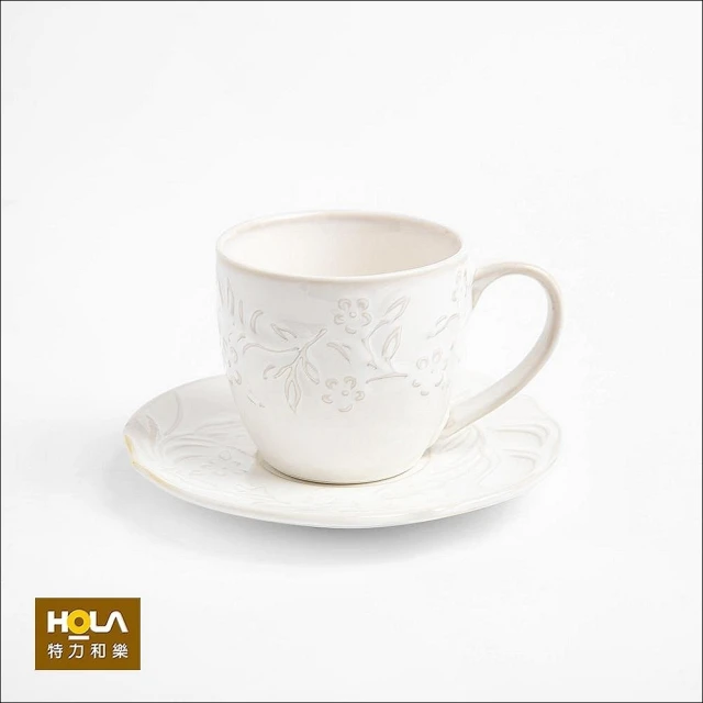 【HOLA】芙蘿拉杯盤組白色-250ML