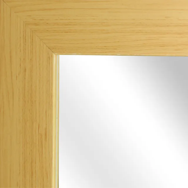 【特力屋】無銅雙掛PS防水框鏡 木紋 70x50cm