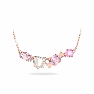 【SWAROVSKI 官方直營】Gema 520 鏈墜心心糖果 粉紅色 鍍玫瑰金色調 交換禮物