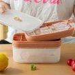 【QHL 酷奇】快速取冰矽膠冰格製冰盒-單層+大冰桶(附蓋 冰塊 造型冰盒 冰磚 保存盒 副食品分裝盒 烘焙模具)