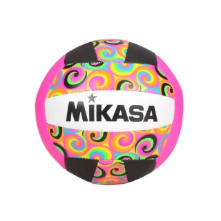 【MIKASA】沙灘排球-戶外 室外 3號球 螢粉白黑彩(MKGGVB-SWRL)