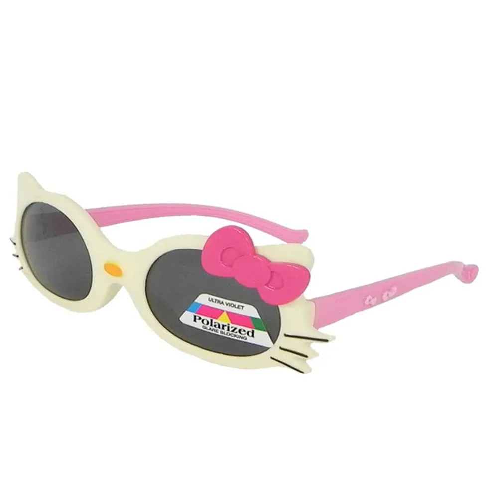 【Docomo】兒童造型太陽眼鏡 可愛卡通造型　女童最喜歡的造型 高等級偏光鏡片　超抗UV400(質感白色)