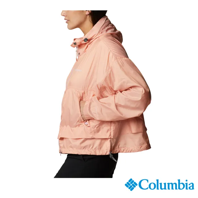 【Columbia 哥倫比亞 官方旗艦】女款-防潑水短版外套-橘紅(UWR81420AH / 2022年春夏商品)