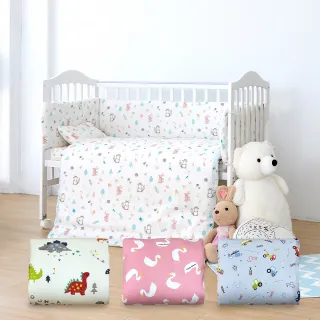 【i-smart】加購品 全棉嬰兒寢具7件組(嬰兒被單/床圍/護圈/嬰兒床包/枕頭)