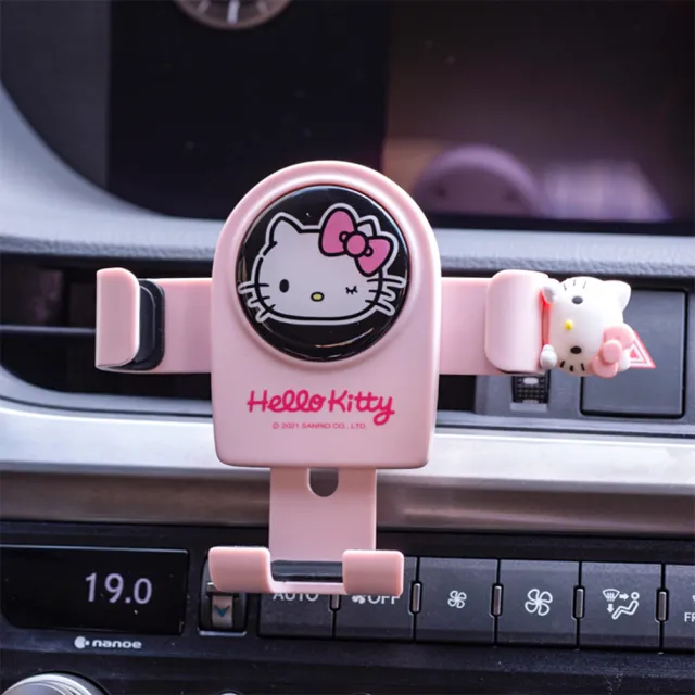 【HELLO KITTY】凱蒂貓 可愛卡通 車載 車用 重力 手機 支架