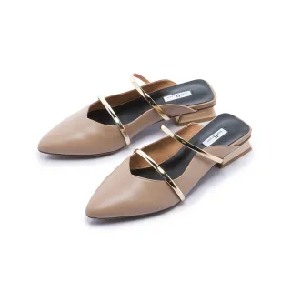 【FAIR LADY】優雅小姐 韓系金屬線條造型塊跟穆勒鞋(可可棕、402491)
