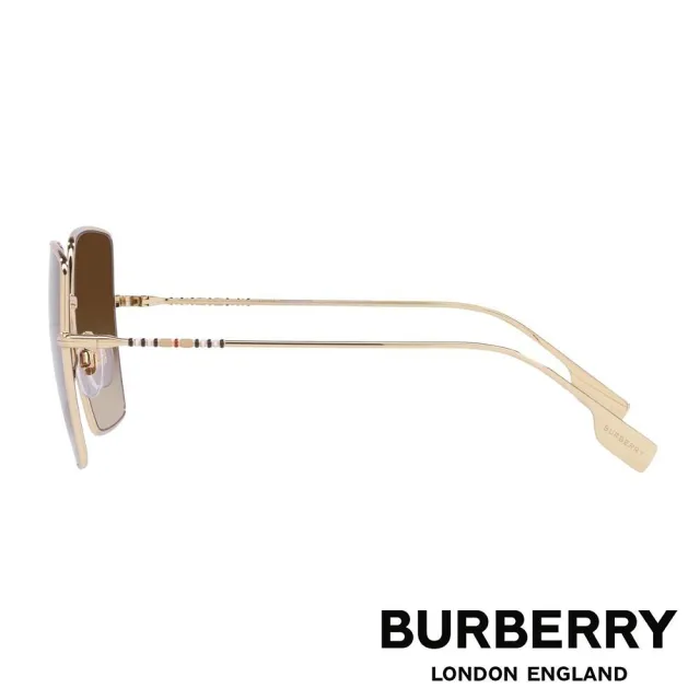 【BURBERRY 巴寶莉】金屬經典格紋太陽眼鏡(BE3133-110913 58mm)