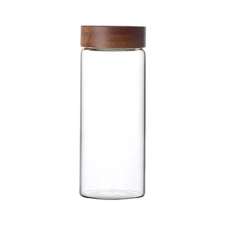 【阿莎&布魯】相思木蓋耐熱玻璃儲物密封保鮮罐800ml(E-800149)