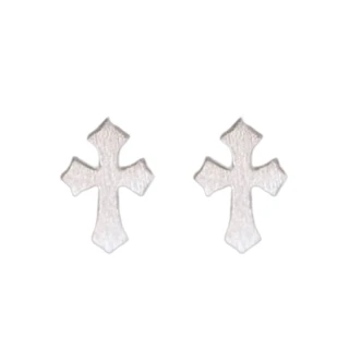 【Sayaka 紗彌佳】耳環 飾品  純粹風格十字架造型針式耳環