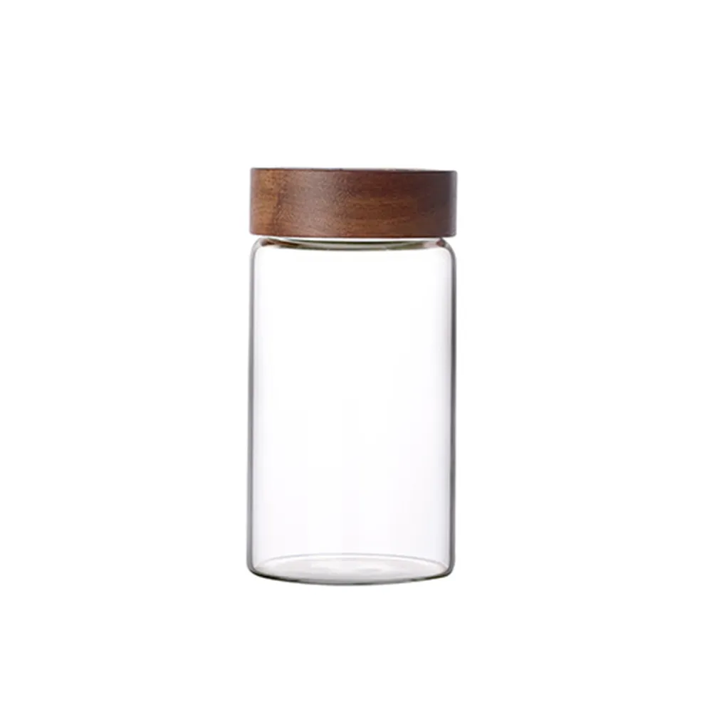 【阿莎&布魯】相思木蓋耐熱玻璃儲物密封保鮮罐580ml(E-800148)