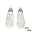 【Ben&1966】高級頭層牛皮流行厚底羊皮燙鑽休閒鞋-白