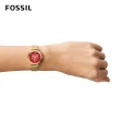 【FOSSIL 官方旗艦館】Carlie 喜氣虎年迎春女錶 金色米蘭帶 28MM 指針手錶 ES5155