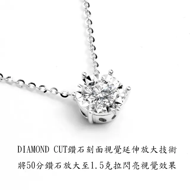 【BRILLMOND JEWELRY】GIA 天然鑽石 50分 18K金 光芒閃耀鑽墜(F/I1 18K白金台+鍊)