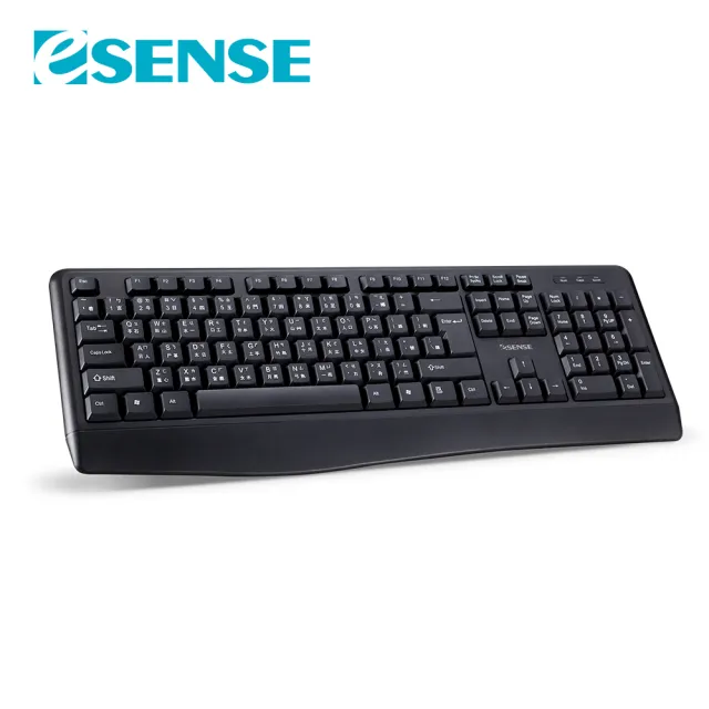 【ESENSE 逸盛】Esense K4510 防潑水標準鍵盤 黑(靜音鍵盤)