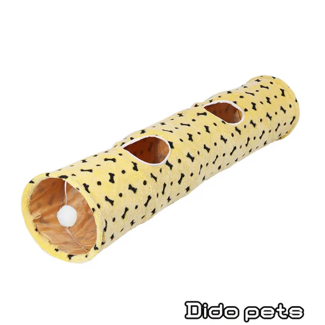 【Dido pets】雙層舒適布料 可折疊響紙貓玩具隧道-三色(PT106)