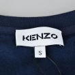 【KENZO】KENZO彩色刺繡LOGO純棉長袖大學T恤(女裝/深藍)