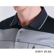 【JOHN DUKE 約翰公爵】男裝 吸濕排汗定位橫紋短袖POLO衫_黑/灰(20-2V9818)