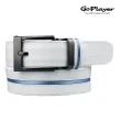 【GoPlayer】寬滑扣皮帶-單條織帶(高爾夫 休閒運動 真牛皮 滑扣皮帶)