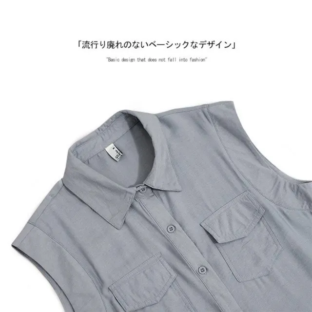 【ACheter】日式口袋裝飾收腰抽繩短袖休閒翻領長版洋裝#112696現貨+預購(3色)