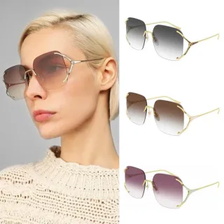 【GUCCI 古馳】無邊框太陽眼鏡(GG0646S 三色任選)