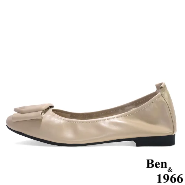 【Ben&1966】高級頭層羊皮流行舒適包鞋-杏
