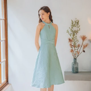 【OMUSES】削肩改良式綠色旗袍短洋裝17-6970(S-2L)