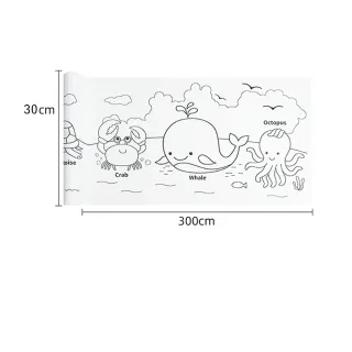 【YPLUS】可貼式繪圖紙-15x300動物(重覆黏貼/圖案不重複/長300公分)