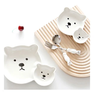 【野思】熊熊造形母子盤 分隔盤-小(北極熊 兒童餐盤 兒童餐具)